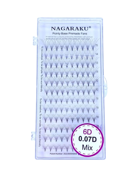 Blister de pestañas Nagaraku Pointy Base 6D 0.07 D Mix