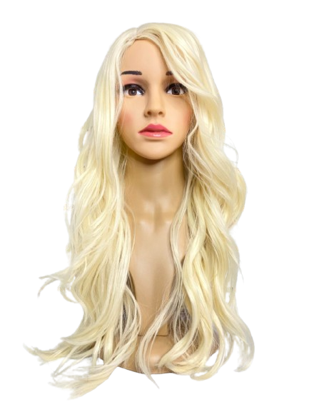 Peluca larga división de lado