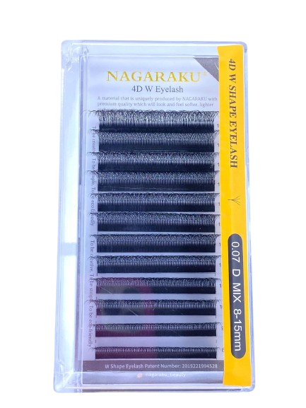 Blister de pestañas Nagaraku 4D W SHAPE 0.07 D MIX