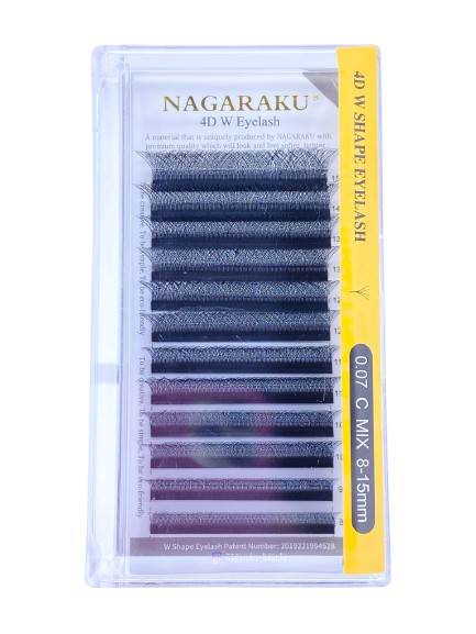 Blister de pestañas Nagaraku 4D W SHAPE 0.07 C MIX