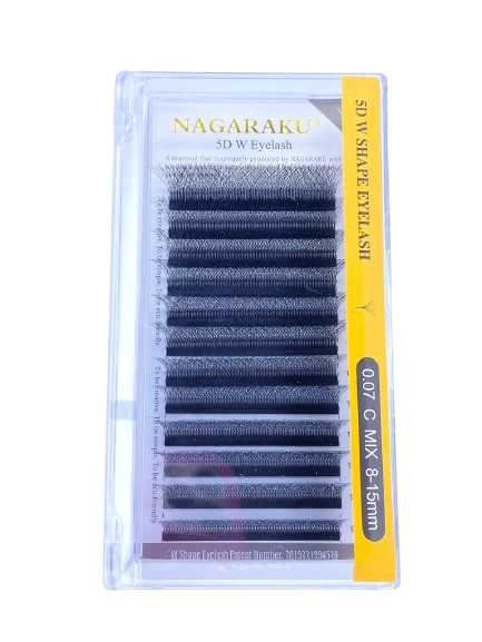Blister de pestañas Nagaraku 5D W SHAPE 0.07 C MIX