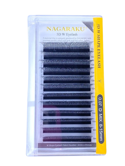 Blister de pestañas Nagaraku 5D W SHAPE 0.07 D MIX