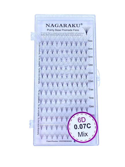 Blister de pestañas Nagaraku Pointy Base 6D 0.07 C Mix