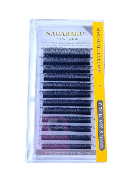 Blister de pestañas Nagaraku 6D W SHAPE 0.07 D MIX