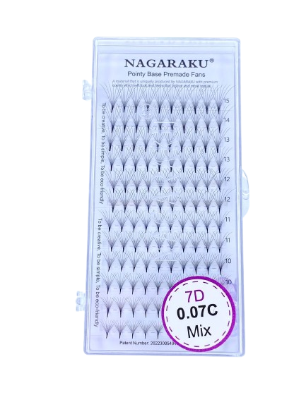 Blister de pestañas Nagaraku Pointy Base 7D 0.07 C Mix
