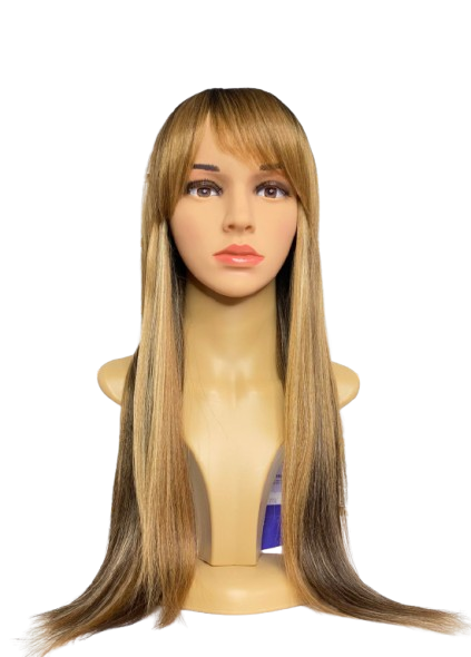 Peluca larga con fleco