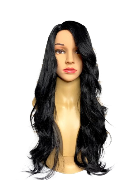 Peluca larga división de lado