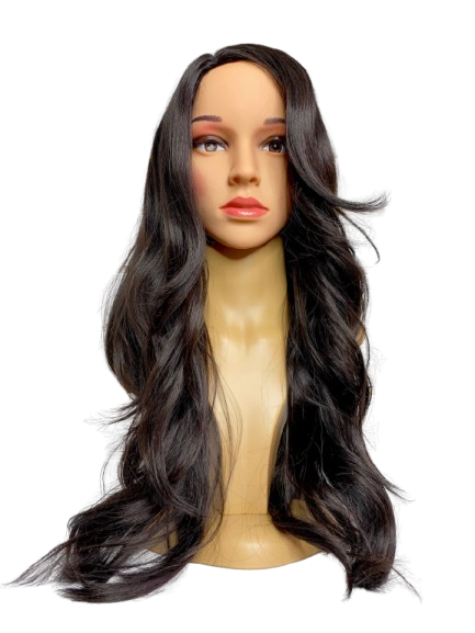 Peluca larga división de lado