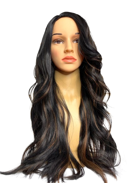 Peluca larga división de lado
