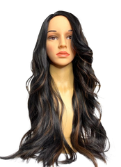 Peluca larga división de lado