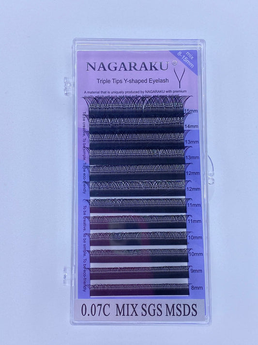 Triple tips Y-shaped Eyelash 0.07C MIX SGS MSDS