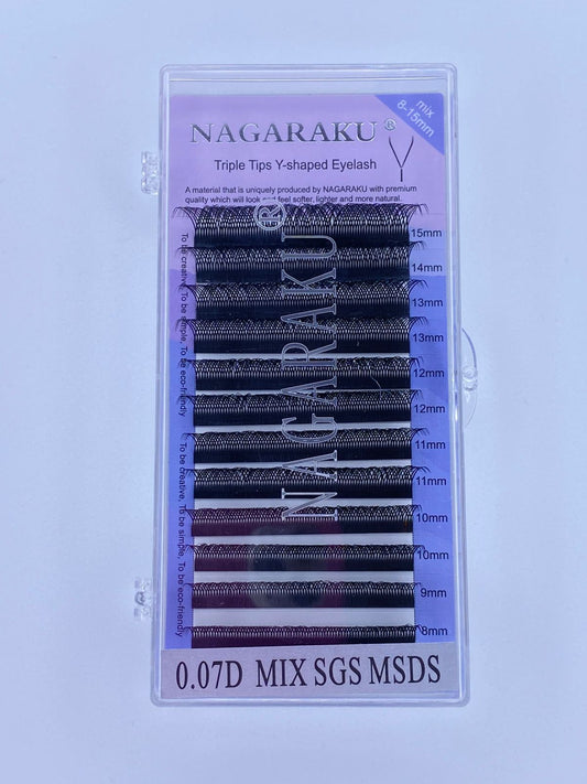 Triple tips Y-shaped Eyelash 0.07D MIX SGS MSDS