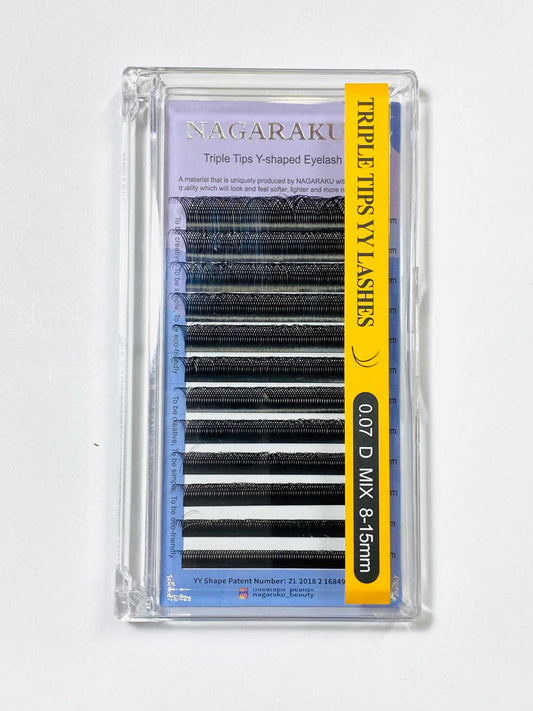 Triple tips Y-shaped Eyelash 0.07D MIX 8-15mm